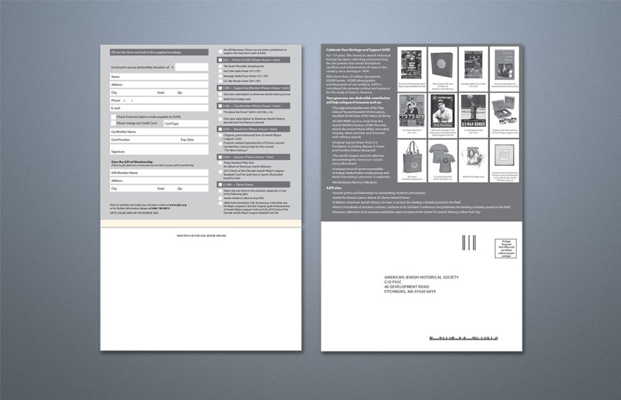 Custom mailing device: 17-3/4 x 8-3/8 plus bleed printed black 2/sides on 60# uncoated offset. Weld seam, remoistenable glue strip and perf. Finished size 13 x 8-3/8. Stitch into center spread of booklet.
