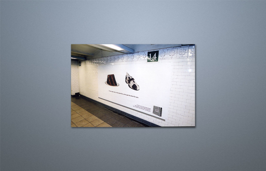 benchmark-dsw1 DSW Station Domination: Designer Shoe Warehouse, a rapidly expanding discount shoe retailer, introduced their newest store located on New York's Union Square with a "Station Domination" program. Utilizing digital printing on adhesive vinyl we generated 75 images to totally blanket the entire subway venue. The images varied in size from 17.5" x 18" to 60" x 300."