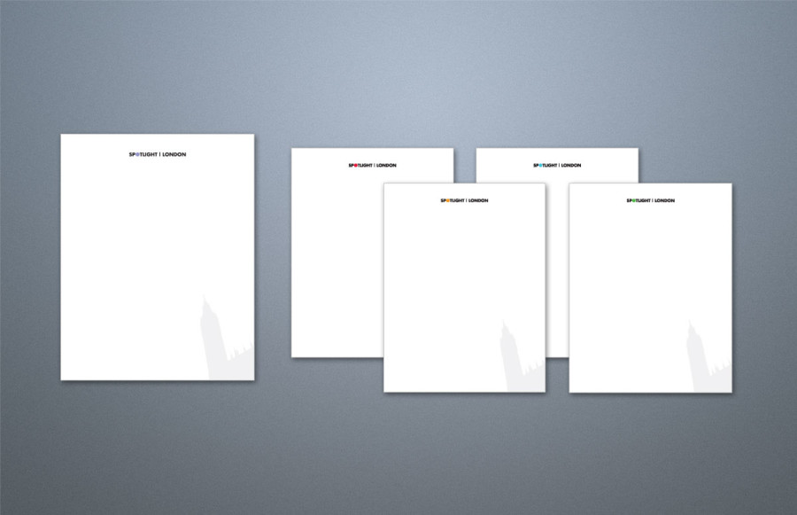 American Express London 2012 Hospitality Center: Corporate identity system and collateral material developed for the Amex 2012 Olympic Hospitality Center. Five different letterheads and envelopes. 8 ½ x 11" each printing cool grey and one of five different spot colors. All printing on Mohawk 80# Superfine Ultra White Smooth Text. Collateral material consisting of pocket folders with glued pockets printing black and cool grey, 10 step tab dividers, three different menu jackets, gift cards, prediction cards, five different pocket agenda folders.