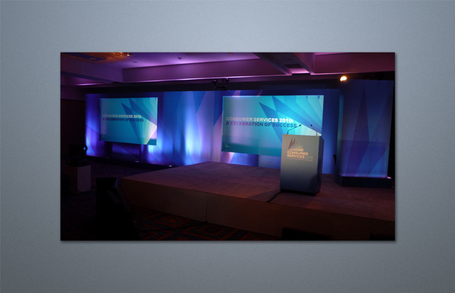 Benchmark Graphics has the unique capability to install the graphics that we image for sales and trade shows. These photos show our installation crew doing a midnight install for our client, Imagination (USA) for an American Express sales conference at a major New York hotel.