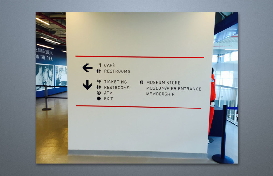 Indoor/Outdoor Signage: Complete signage imaging and installation of various elements in newly opened Visitor Center.  Imaging from client’s files on Self Adhesive Vinyl, Cut Vinyl, Dibond and Perf Vinyl  on all indoor and outdoor way finding signage.  Our responsibility also included creation and installation of Braille signage.