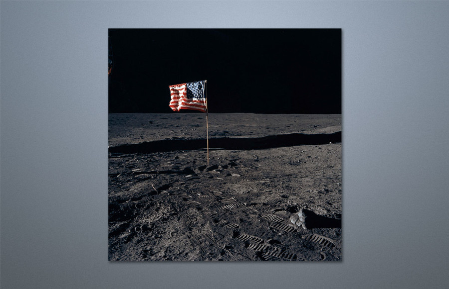 Exhibition Moon Panels: 72" x 72" Color on 1/8" Sintra with UV lamination. Cut along vertical axis to make 2 panels each 36" x 72" with overlap.