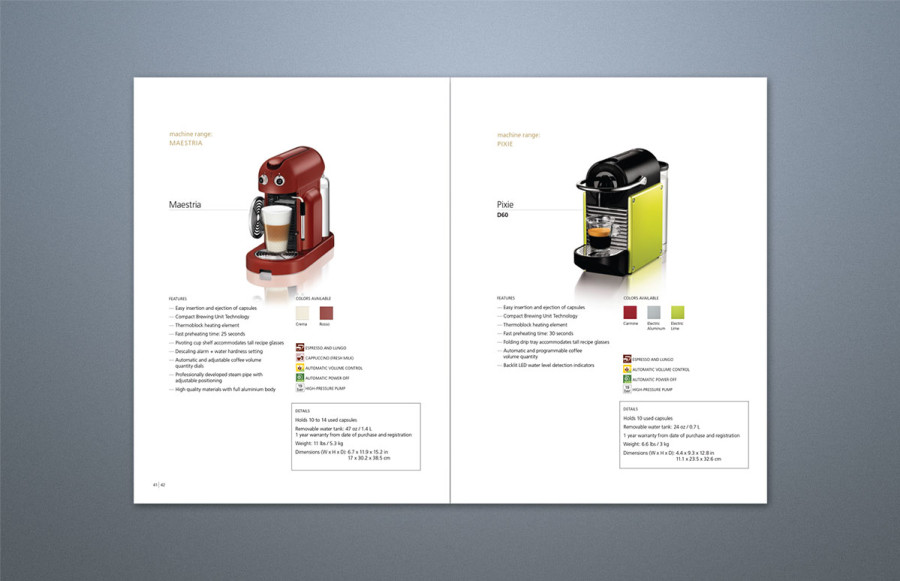 56 page + cover book: 8 11/16" x 11 7/8" trim size. Printing 4 color process + aqueous coating throughout.