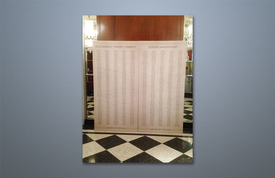Gala Decoration: Create seven, 8 foot high walls x 6” deep by constructing individual wood frames and attaching printed Poly Canvas with blank canvas behind to prevent show-through.  All imaged from client’s art.  Free-standing units held together with hidden sandbags.